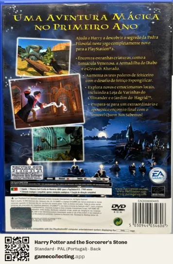 Harry Potter and the Sorcerer's Stone PlayStation 2, Portugal box back