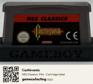 Castlevania Game Boy Advance, PAL cartridge label