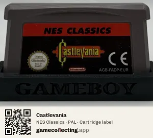 Castlevania Game Boy Advance, PAL cartridge label