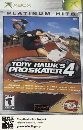 Tony Hawk's Pro Skater 4 Xbox, NTSC box front