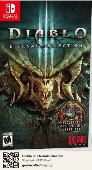 Diablo III: Eternal Collection Nintendo Switch, NTSC box front