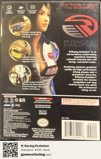 R: Racing Evolution Nintendo GameCube, NTSC box back