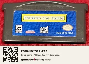 Franklin the Turtle Game Boy Advance, NTSC cartridge label