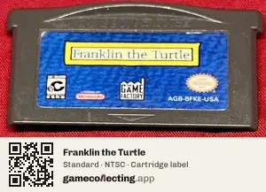 Franklin the Turtle Game Boy Advance, NTSC cartridge label