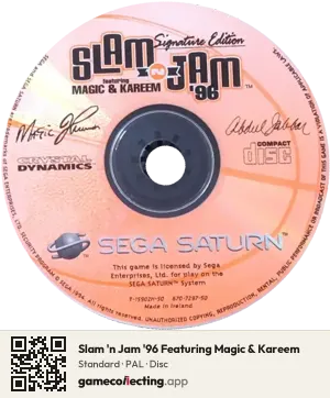 Slam 'n Jam '96 Featuring Magic & Kareem Sega Saturn, PAL disc