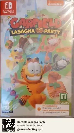 Garfield Lasagna Party Nintendo Switch, PAL box front