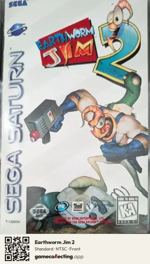 Earthworm Jim 2 Sega Saturn, NTSC box front