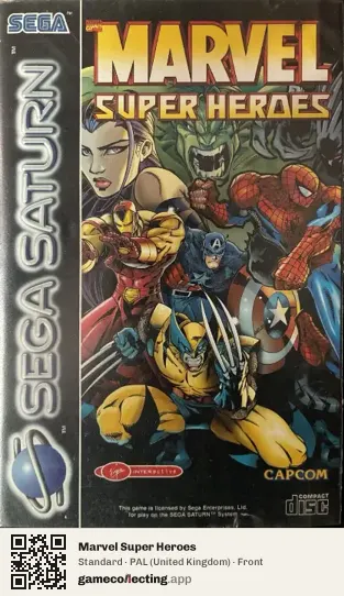 Marvel Super Heroes Sega Saturn, United Kingdom box front