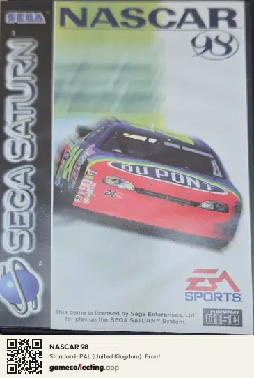 NASCAR 98 Sega Saturn, United Kingdom box front