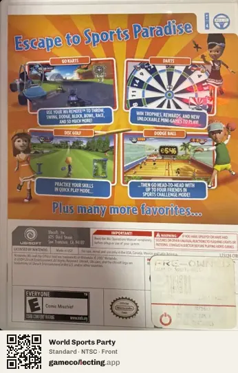 World Sports Party Nintendo Wii, NTSC box front
