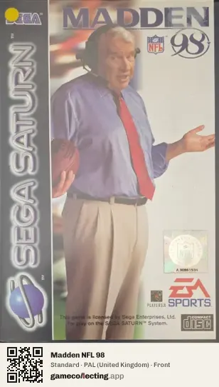 Madden NFL 98 Sega Saturn, United Kingdom box front