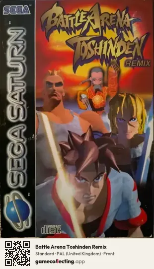 Battle Arena Toshinden Remix Sega Saturn, United Kingdom box front
