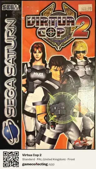 Virtua Cop 2 Sega Saturn, United Kingdom box front