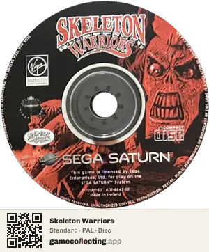 Skeleton Warriors Sega Saturn, PAL disc