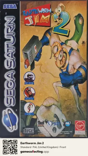 Earthworm Jim 2 Sega Saturn, United Kingdom box front
