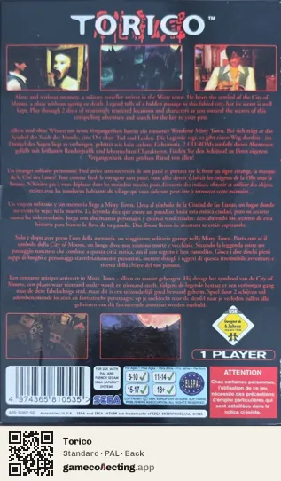 Torico Sega Saturn, PAL box back