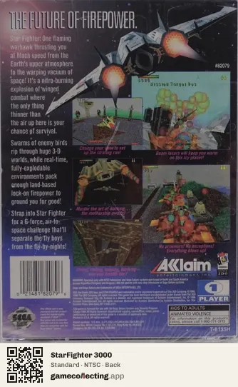 StarFighter 3000 Sega Saturn, NTSC box back