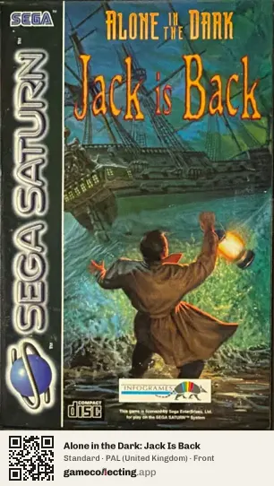 Alone in the Dark: Jack Is Back Sega Saturn, United Kingdom box front