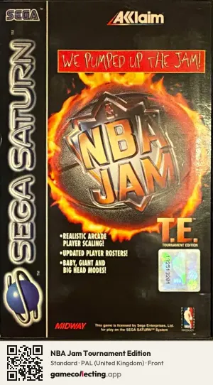 NBA Jam Tournament Edition Sega Saturn, United Kingdom box front