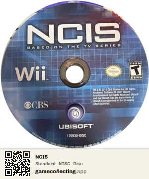 NCIS Nintendo Wii, NTSC disc