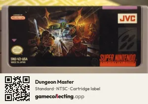 Dungeon Master Super Nintendo Entertainment System, NTSC cartridge label