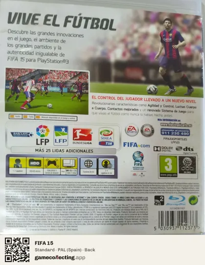 FIFA 15 PlayStation 3, Spain box back