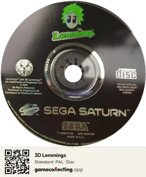 3D Lemmings Sega Saturn, PAL disc