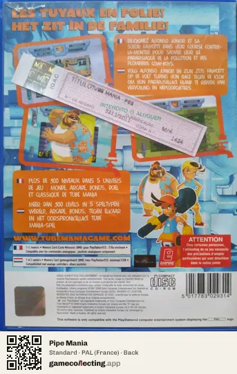 Pipe Mania PlayStation 2, France box back