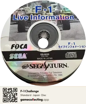 F-1 Challenge Sega Saturn, Japan disc