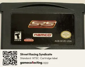Street Racing Syndicate Game Boy Advance, NTSC cartridge label
