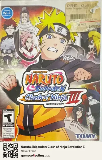 Naruto Shippuden: Clash of Ninja Revolution 3 Nintendo Wii, NTSC box front
