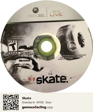 Skate Xbox 360, NTSC disc
