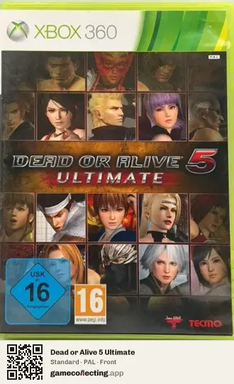 Dead or Alive 5 Ultimate Xbox 360, PAL box front