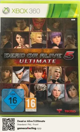 Dead or Alive 5 Ultimate Xbox 360, PAL box front