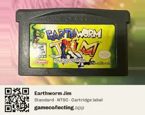 Earthworm Jim Game Boy Advance, NTSC cartridge label