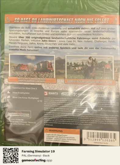 Farming Simulator 19 Xbox One, Germany box back