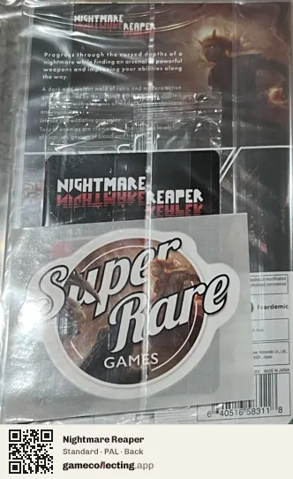 Nightmare Reaper Nintendo Switch, PAL box back