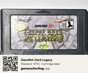 Gauntlet: Dark Legacy Game Boy Advance, NTSC cartridge label
