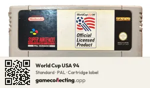 World Cup USA 94 Super Nintendo Entertainment System, PAL cartridge label