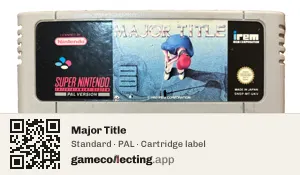 Major Title Super Nintendo Entertainment System, PAL cartridge label