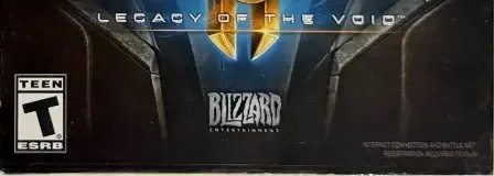 StarCraft II: Legacy of the Void, the ESRB box on its front