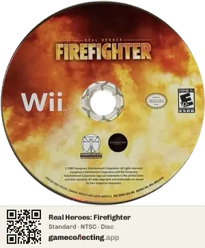 Real Heroes: Firefighter Nintendo Wii, NTSC disc