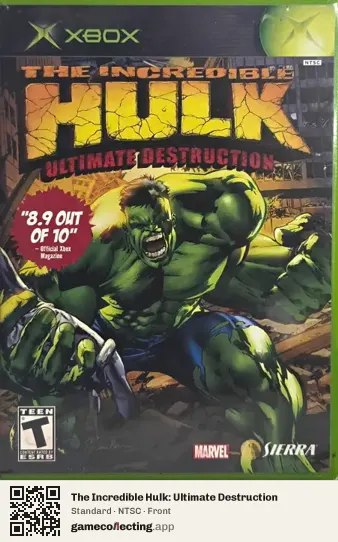 The Incredible Hulk: Ultimate Destruction Xbox, NTSC box front