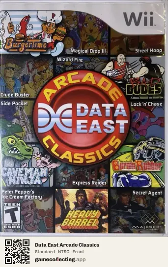 Data East Arcade Classics Nintendo Wii, NTSC box front