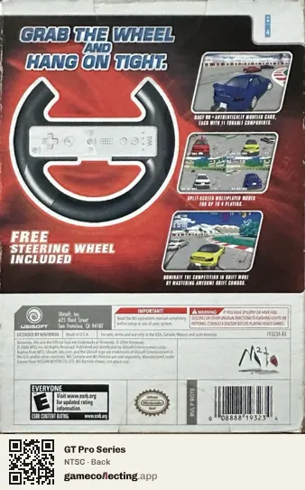 GT Pro Series Nintendo Wii, NTSC box back