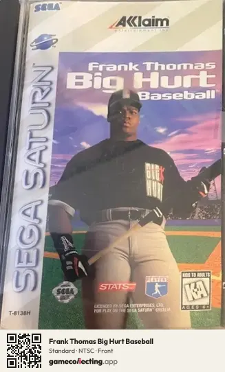 Frank Thomas Big Hurt Baseball Sega Saturn, NTSC box front