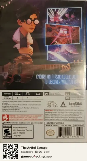 The Artful Escape Nintendo Switch, NTSC box back