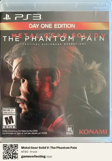 Metal Gear Solid V: The Phantom Pain PlayStation 3, NTSC box front