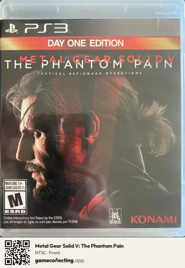 Metal Gear Solid V: The Phantom Pain PlayStation 3, NTSC box front