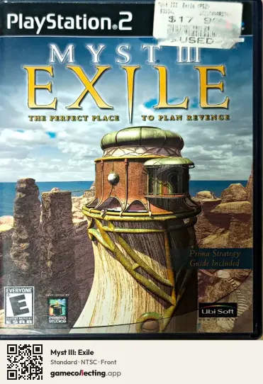 Myst III: Exile PlayStation 2, NTSC box front